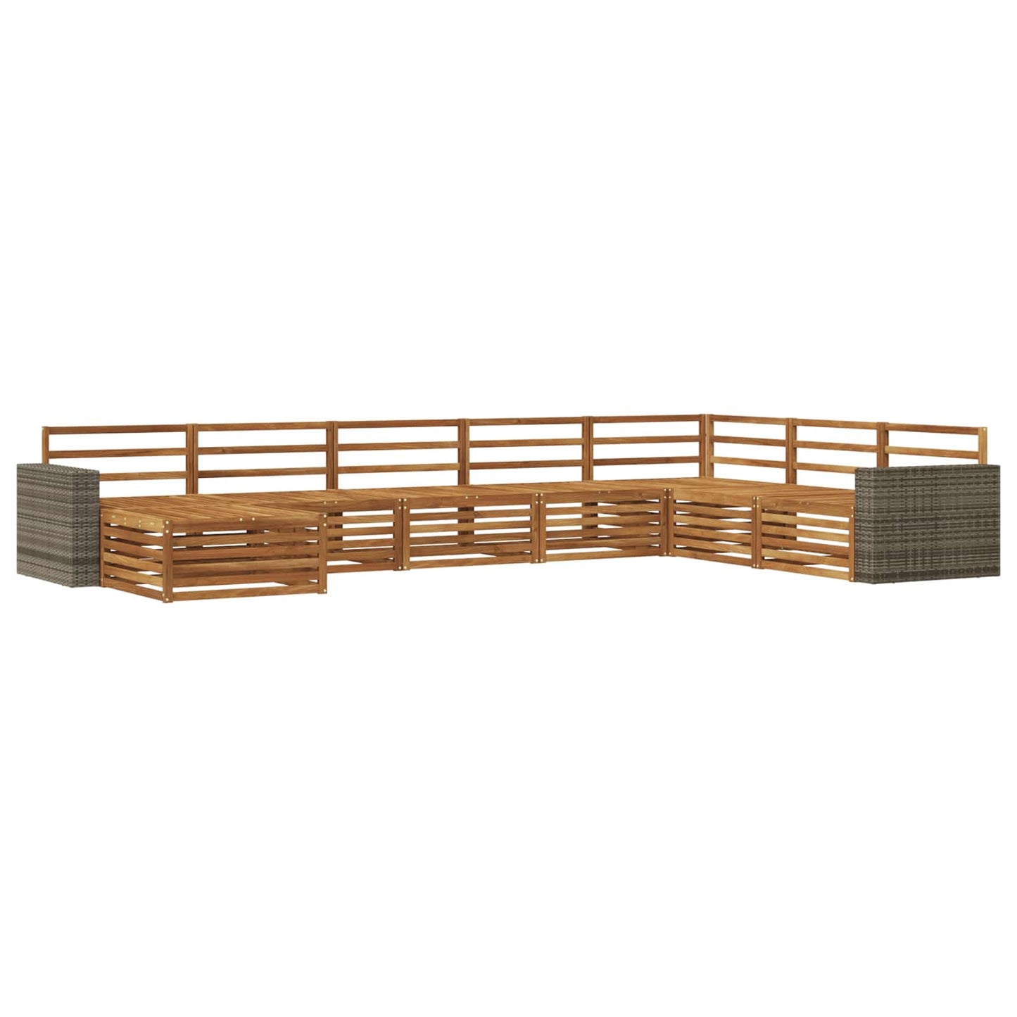 Outdoor Sofa Set 8 pcs Natural Solid Acacia Wood
