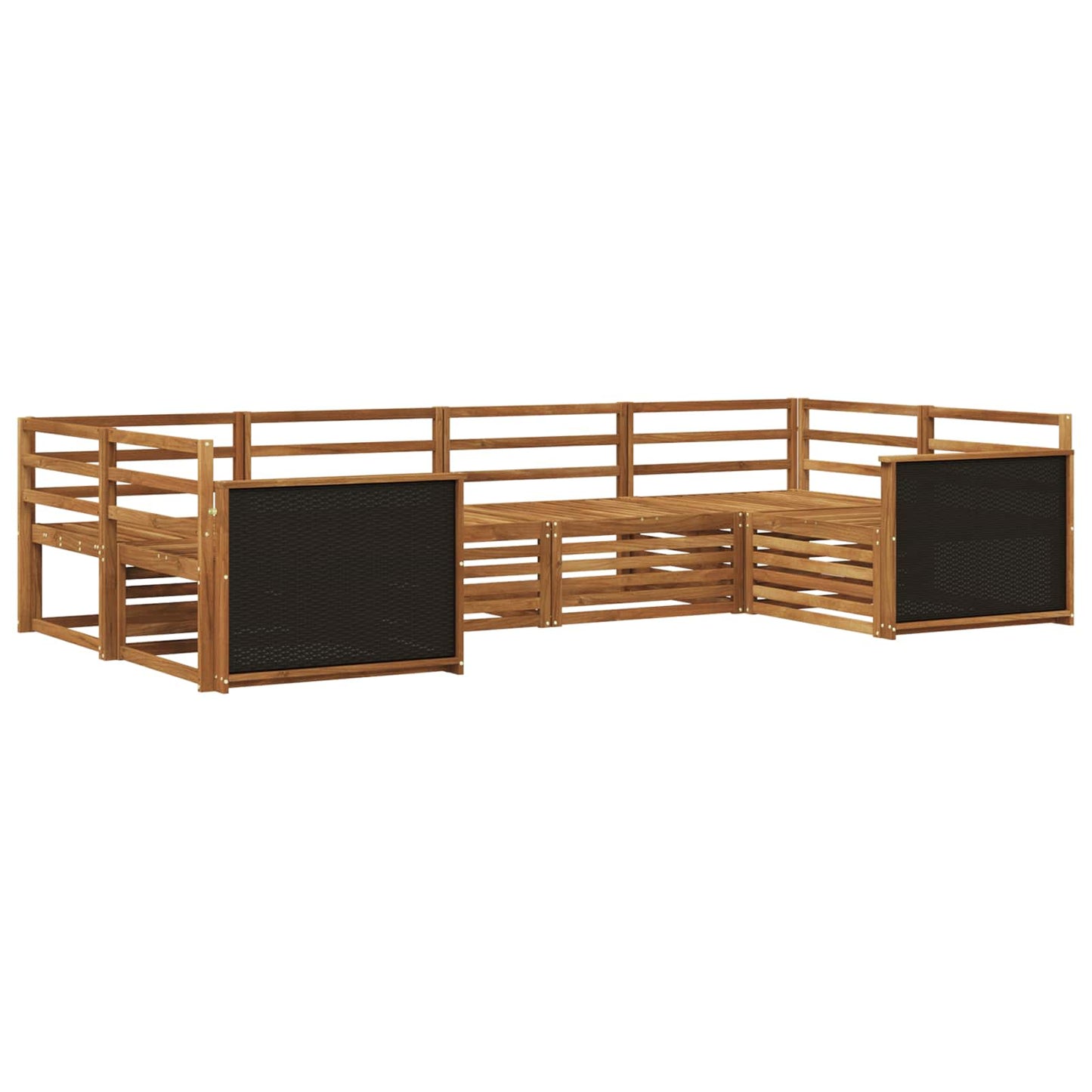 Outdoor Sofa Set 6 pcs Natural Solid Acacia Wood