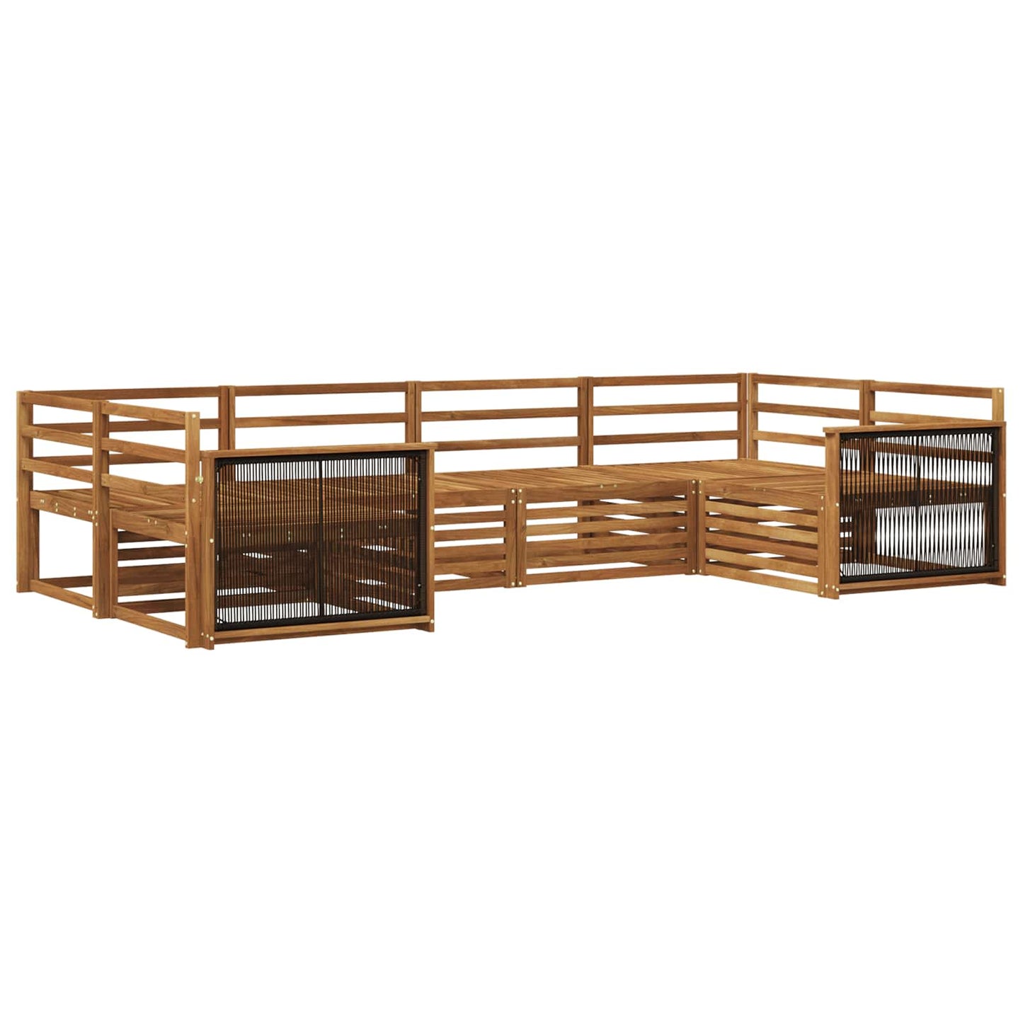 Outdoor Sofa Set 6 pcs Natural Solid Acacia Wood