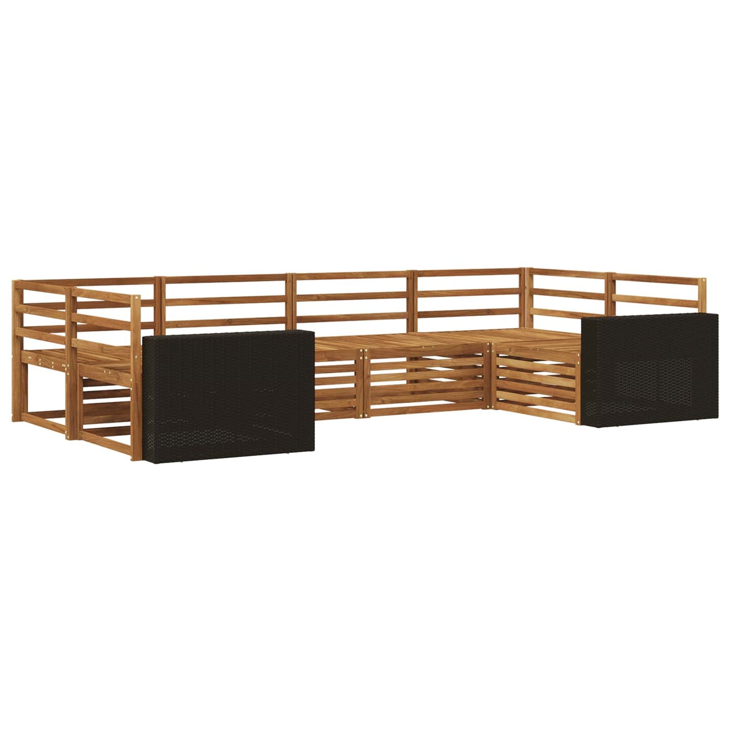 Outdoor Sofa Set 6 pcs Natural Solid Acacia Wood