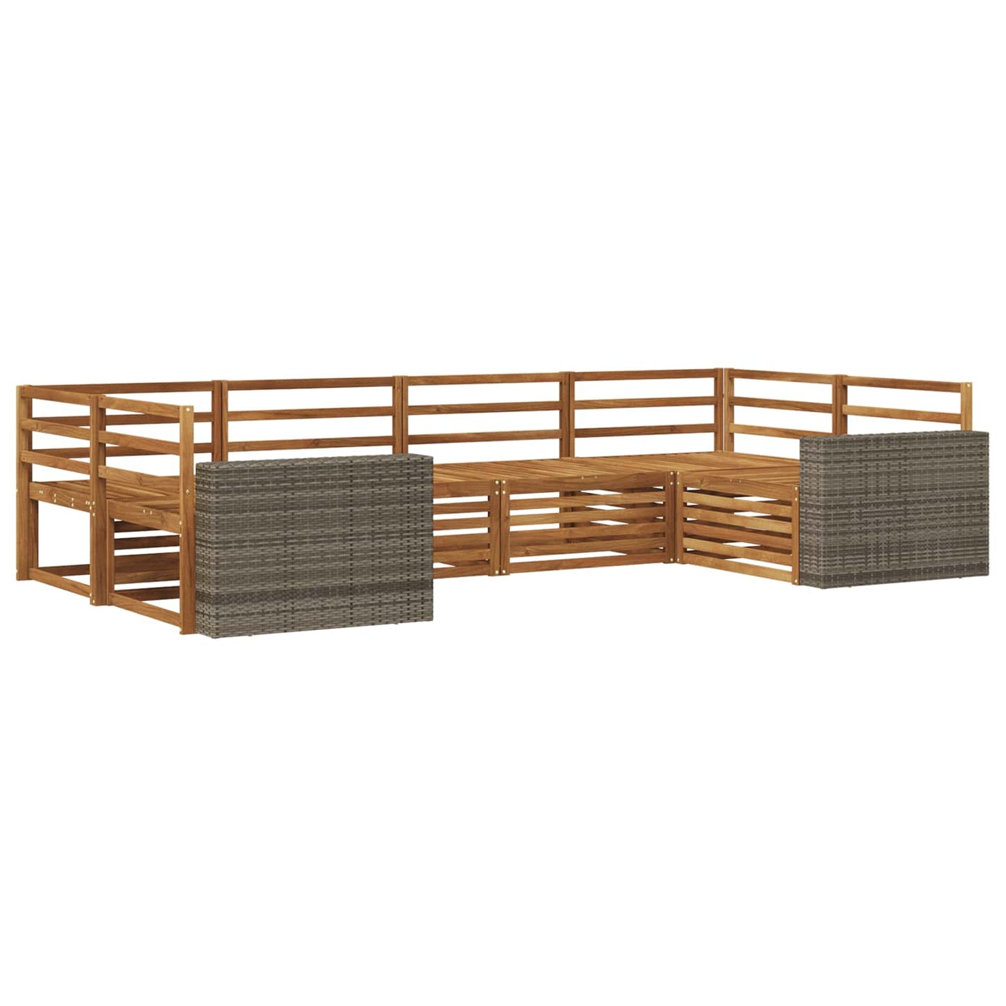 Outdoor Sofa Set 6 pcs Natural Solid Acacia Wood