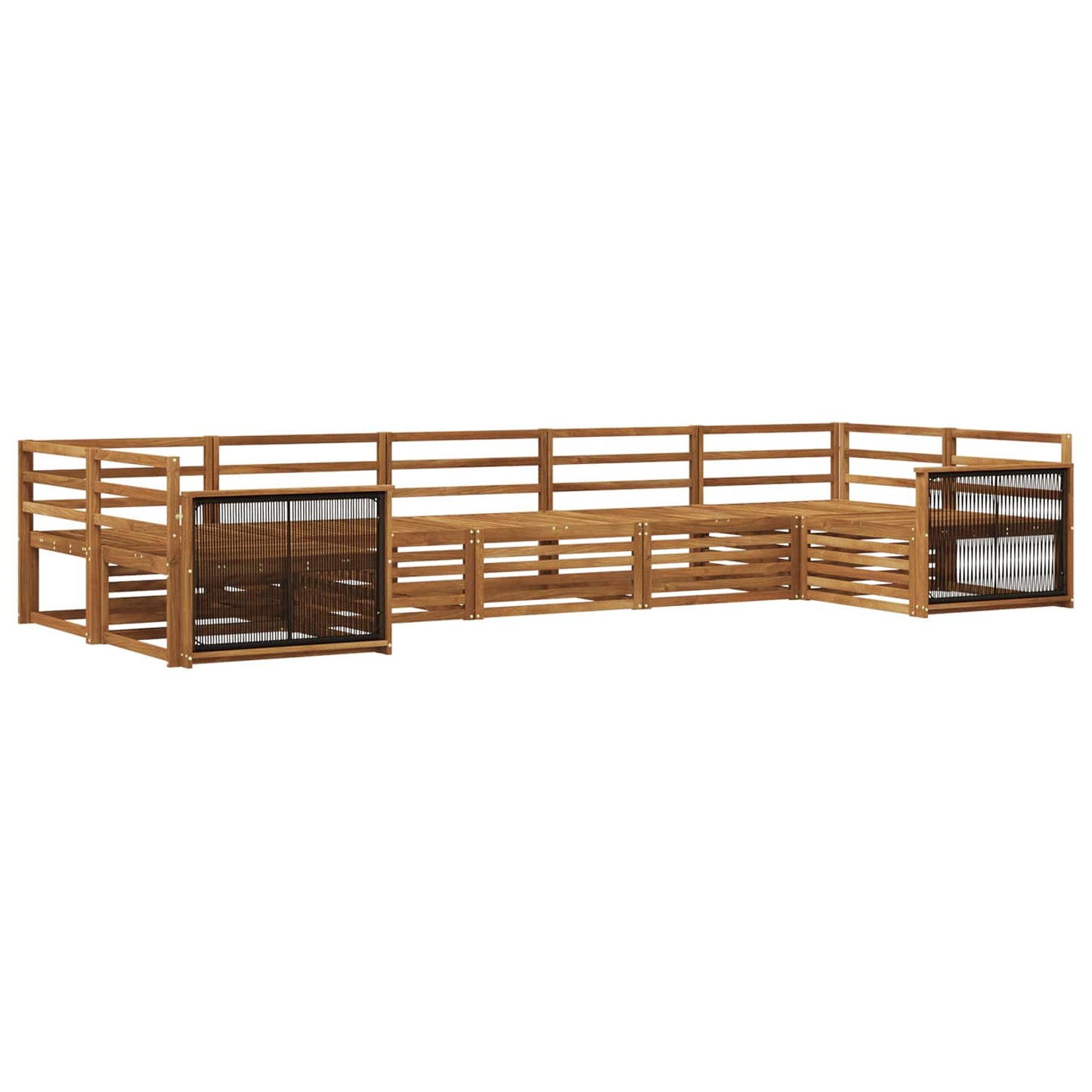 Outdoor Sofa Set 7 pcs Natural Solid Acacia Wood