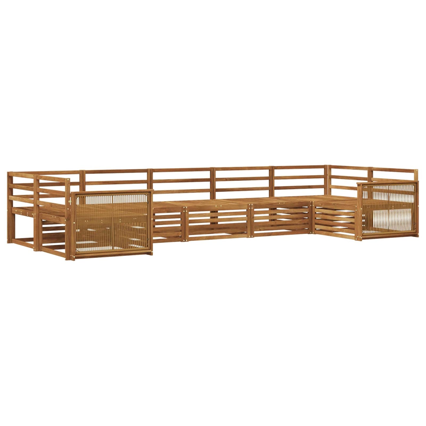 Outdoor Sofa Set 7 pcs Natural Solid Acacia Wood