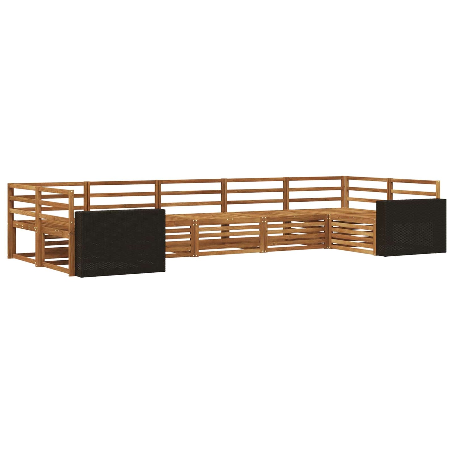 Outdoor Sofa Set 7 pcs Natural Solid Acacia Wood