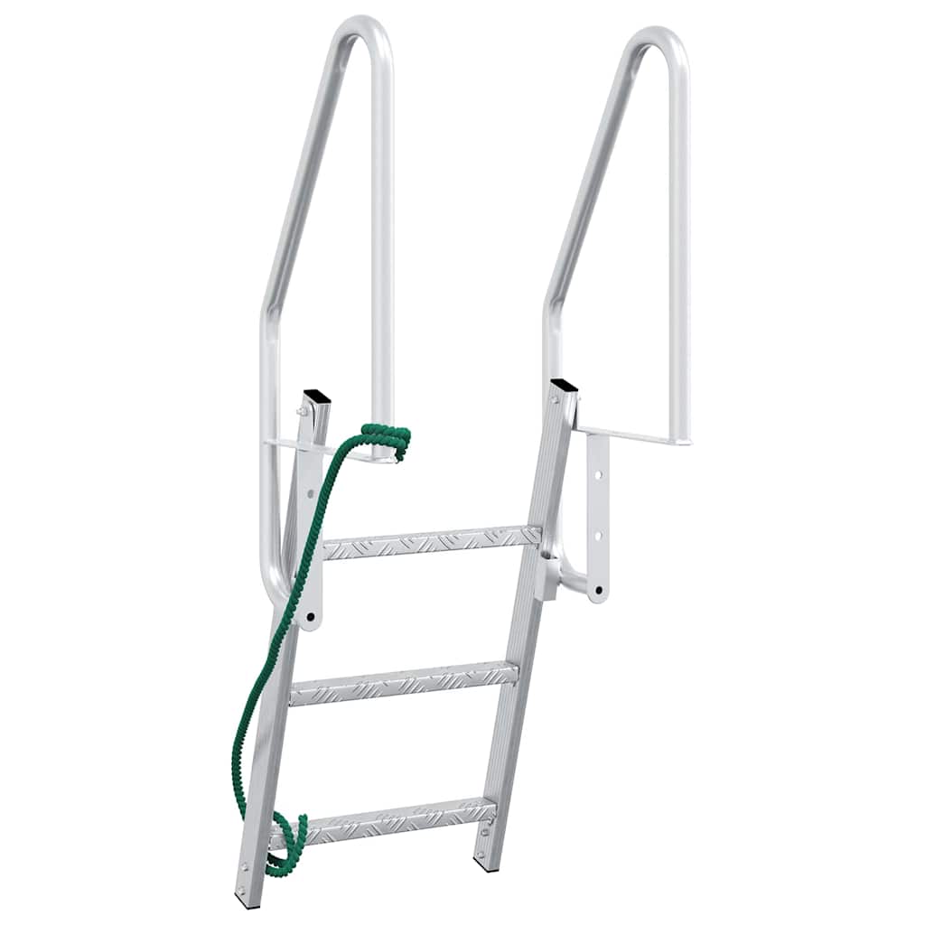vidaXL Dock Ladder 3-Steps Silver 58 x 77 x 144 cm Aluminium
