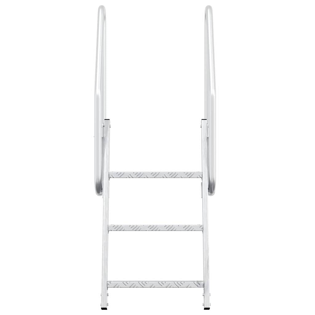 vidaXL Dock Ladder 3-Steps Silver 58 x 77 x 144 cm Aluminium