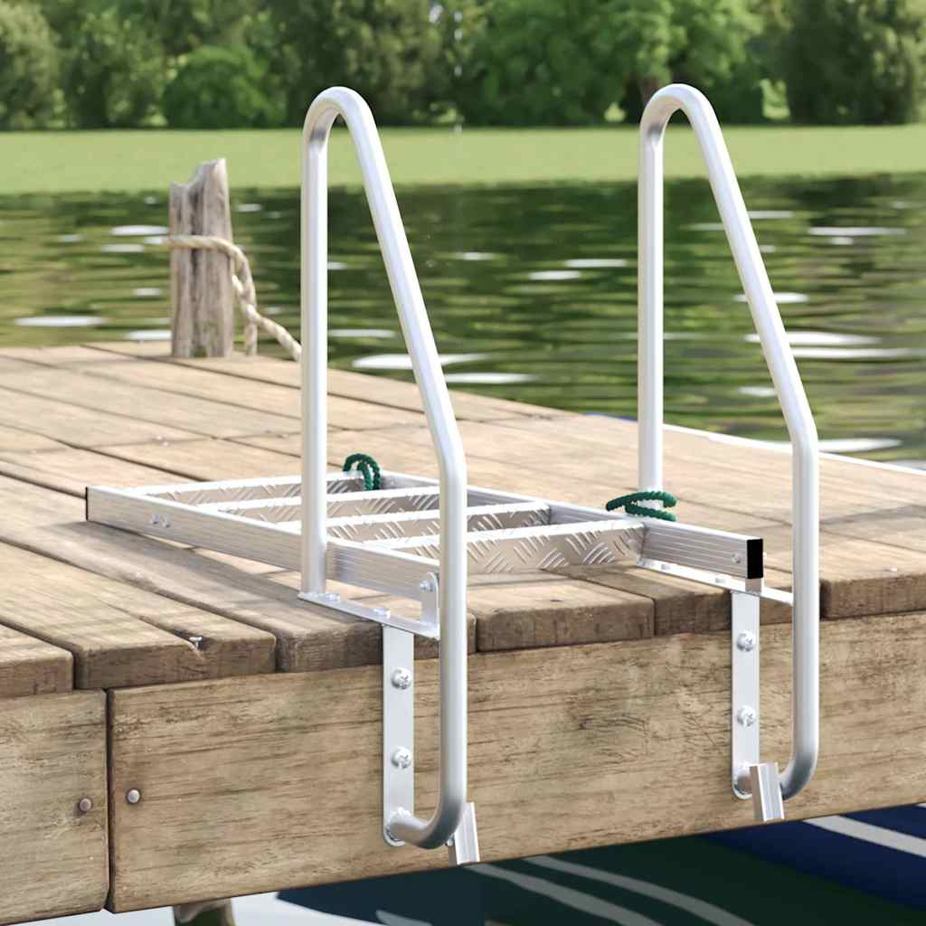 vidaXL Dock Ladder 4-Steps Silver 58 x 77 x 166 cm Aluminium