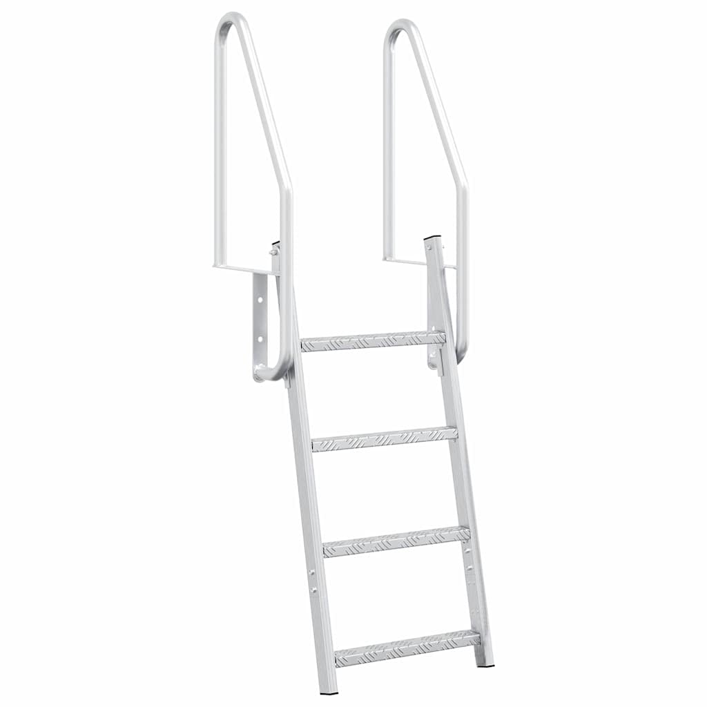 vidaXL Dock Ladder 4-Steps Silver 58 x 77 x 166 cm Aluminium