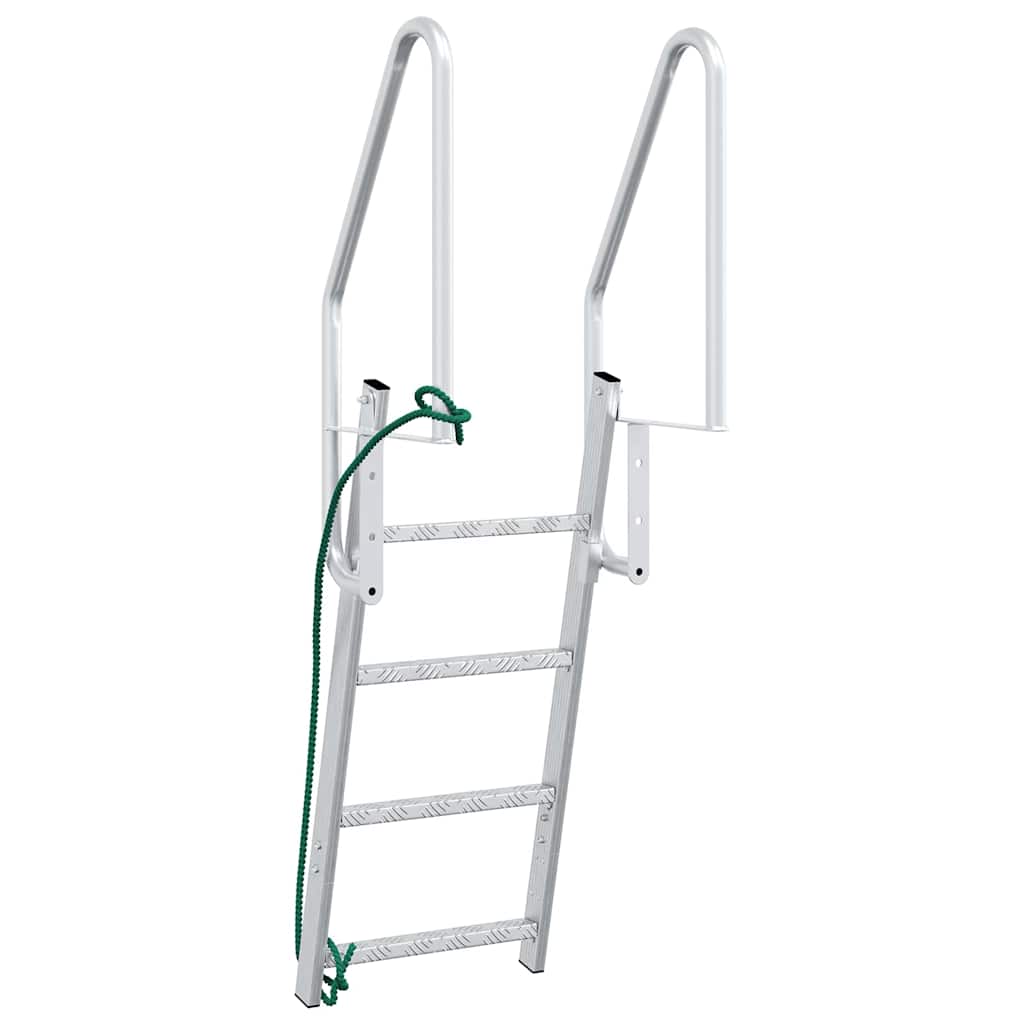 vidaXL Dock Ladder 4-Steps Silver 58 x 77 x 166 cm Aluminium