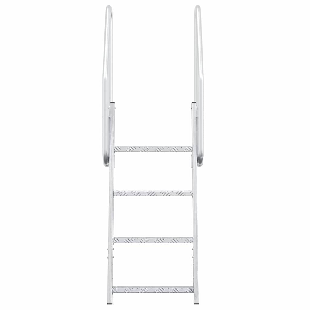 vidaXL Dock Ladder 4-Steps Silver 58 x 77 x 166 cm Aluminium