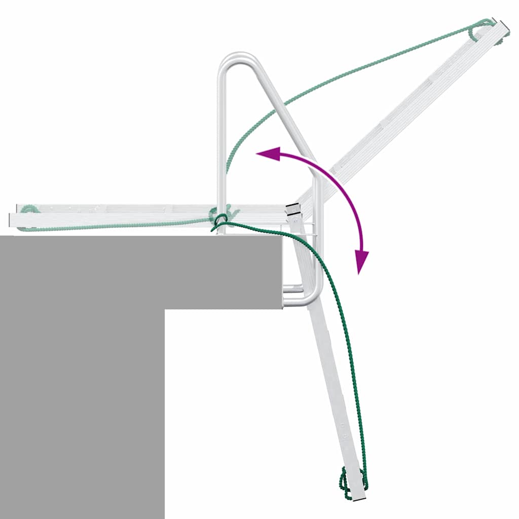 vidaXL Dock Ladder 4-Steps Silver 58 x 77 x 166 cm Aluminium