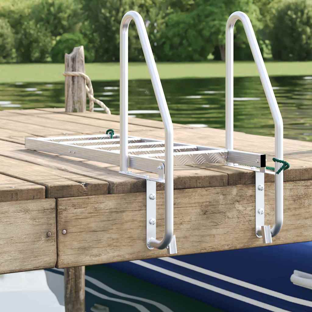 vidaXL Dock Ladder 5-Steps Silver 58 x 77 x 191 cm Aluminium