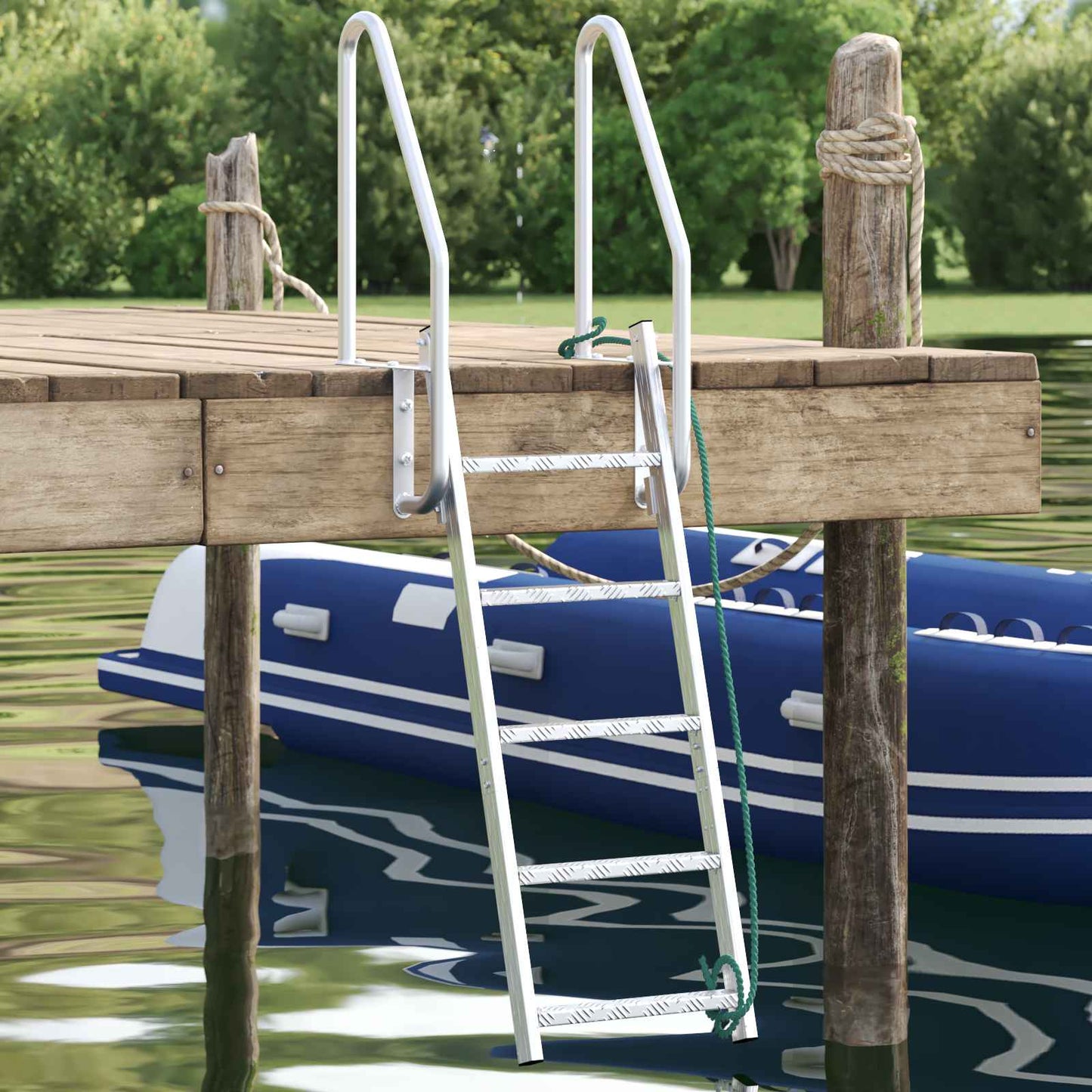 5-Step Dock Ladder Silver 58 x 77 x 191 cm Aluminium