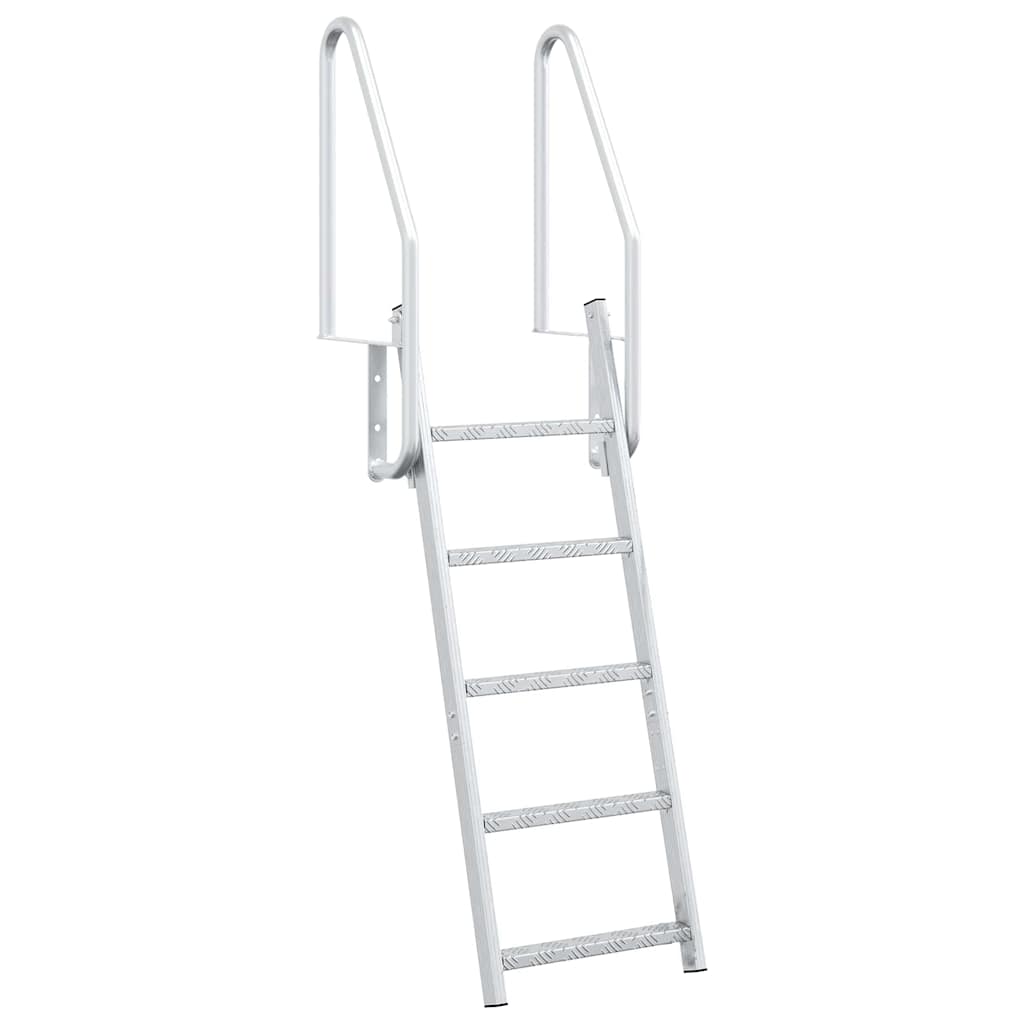 vidaXL Dock Ladder 5-Steps Silver 58 x 77 x 191 cm Aluminium