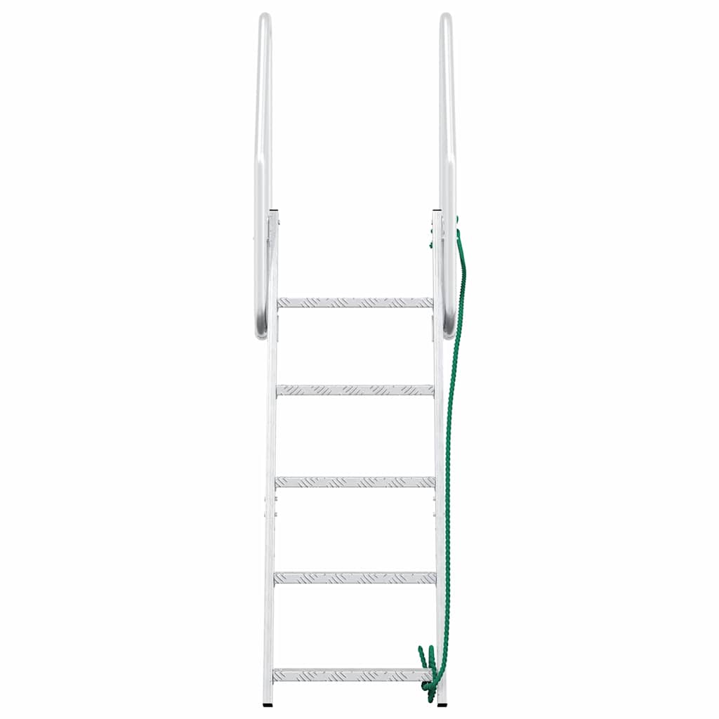 vidaXL Dock Ladder 5-Steps Silver 58 x 77 x 191 cm Aluminium