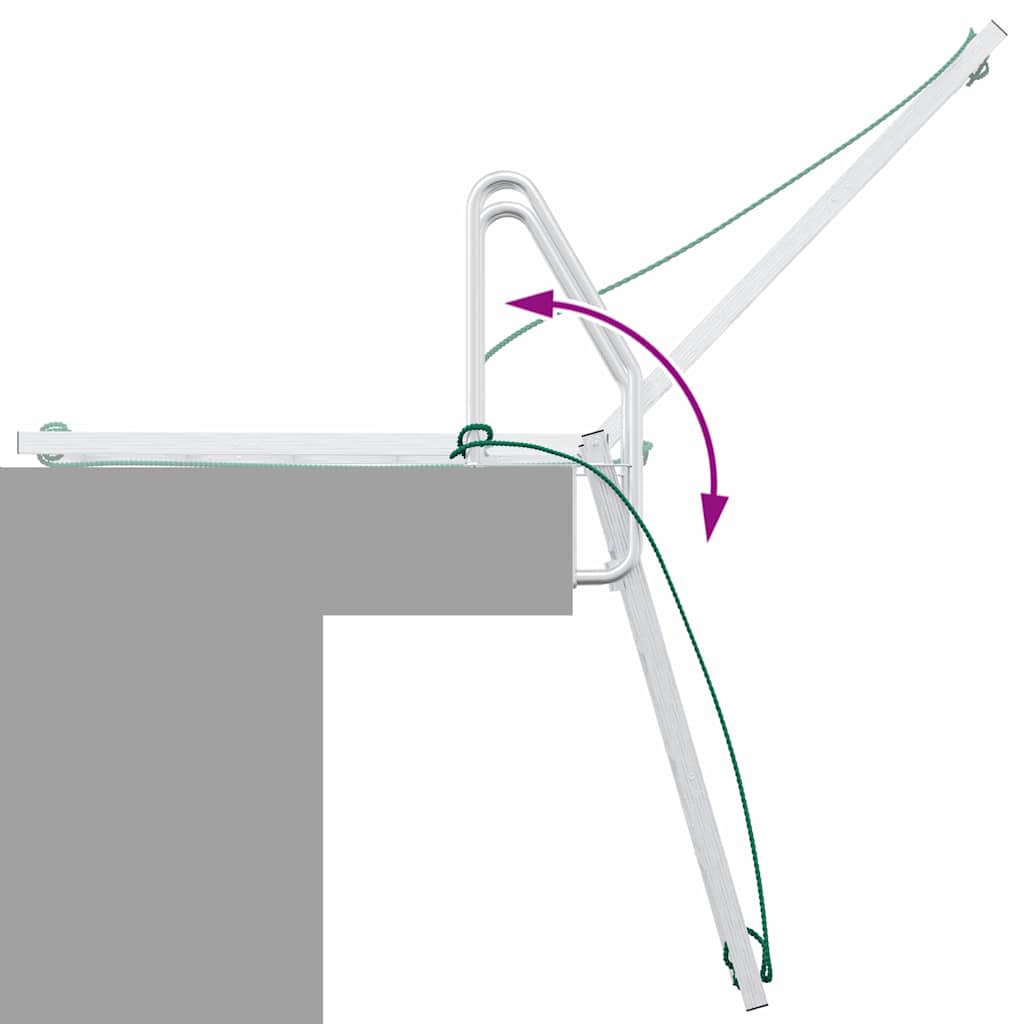 vidaXL Dock Ladder 5-Steps Silver 58 x 77 x 191 cm Aluminium