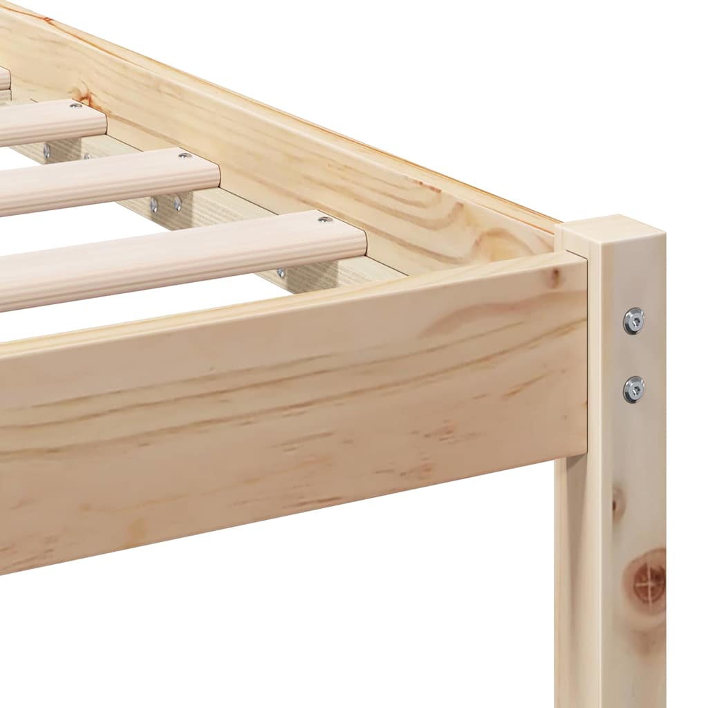 Bed Frame with Headboard Brown 150 x 200 cm Solid Pine Wood