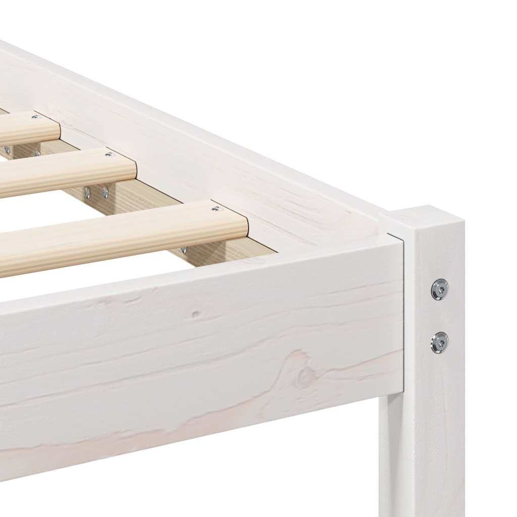Bed Frame with Headboard White 140 x 190 cm Solid Pine Wood