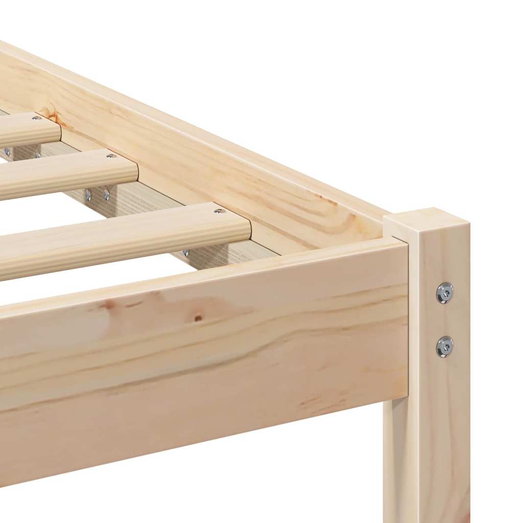 Bed Frame with Headboard Brown 135 x 190 cm Solid Pine Wood