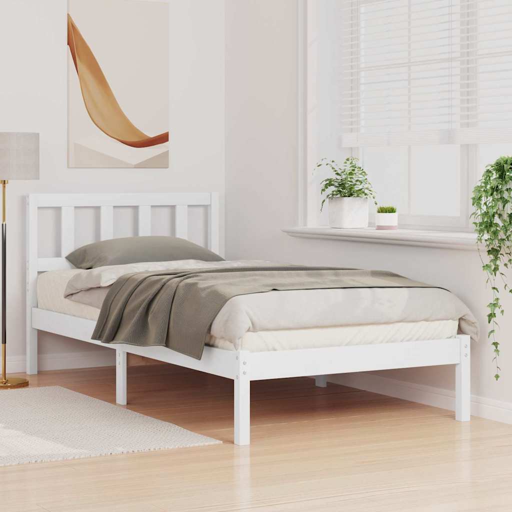 Bed Frame with Headboard Brown 100 x 200 cm Solid Pine Wood