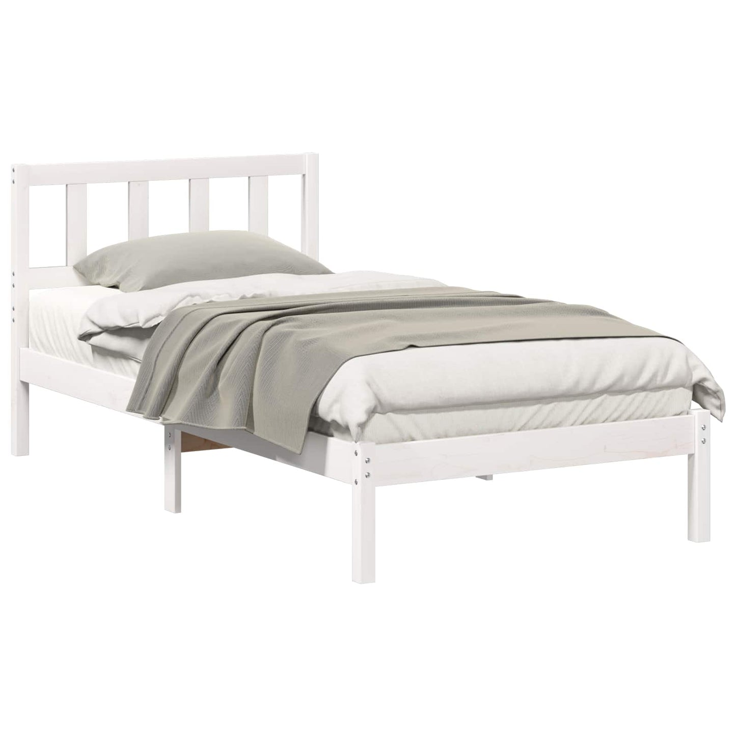 Bed Frame with Headboard Brown 100 x 200 cm Solid Pine Wood
