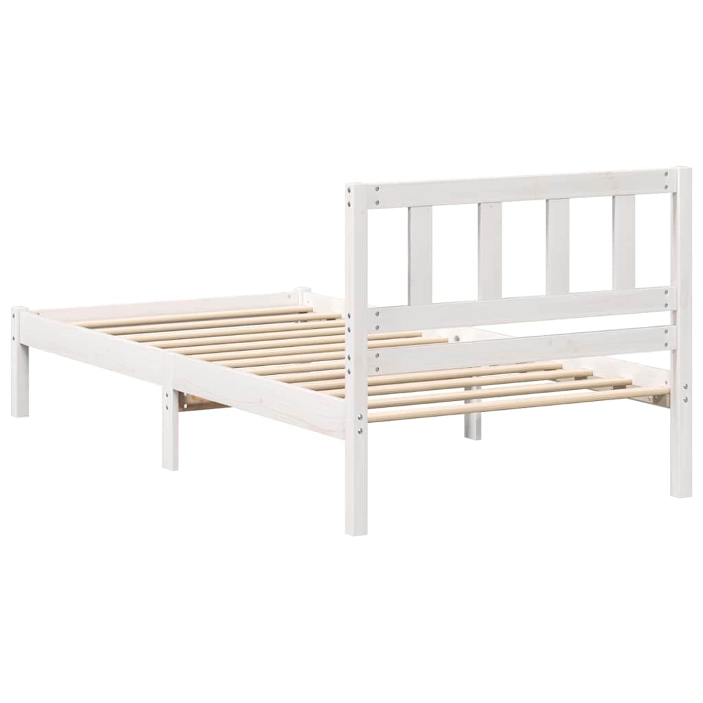 Bed Frame with Headboard Brown 100 x 200 cm Solid Pine Wood