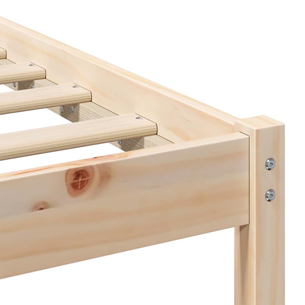 Bed Frame with Headboard Brown 90 x 190 cm Solid Pine Wood