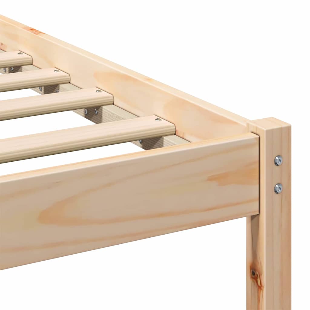 Bed Frame with Headboard Brown 140 x 200 cm Solid Pine Wood