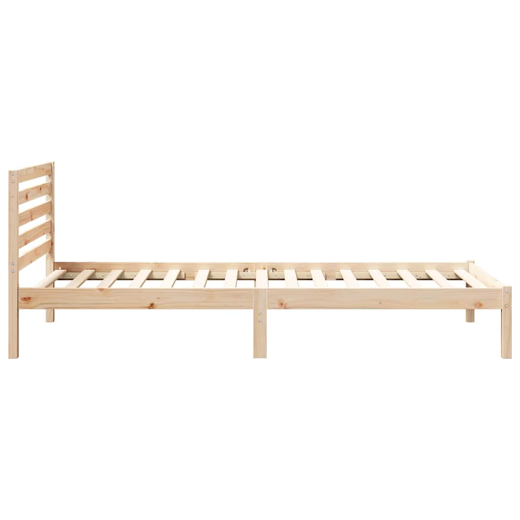 Bed Frame with Headboard Brown 100 x 210 cm Solid Pine Wood