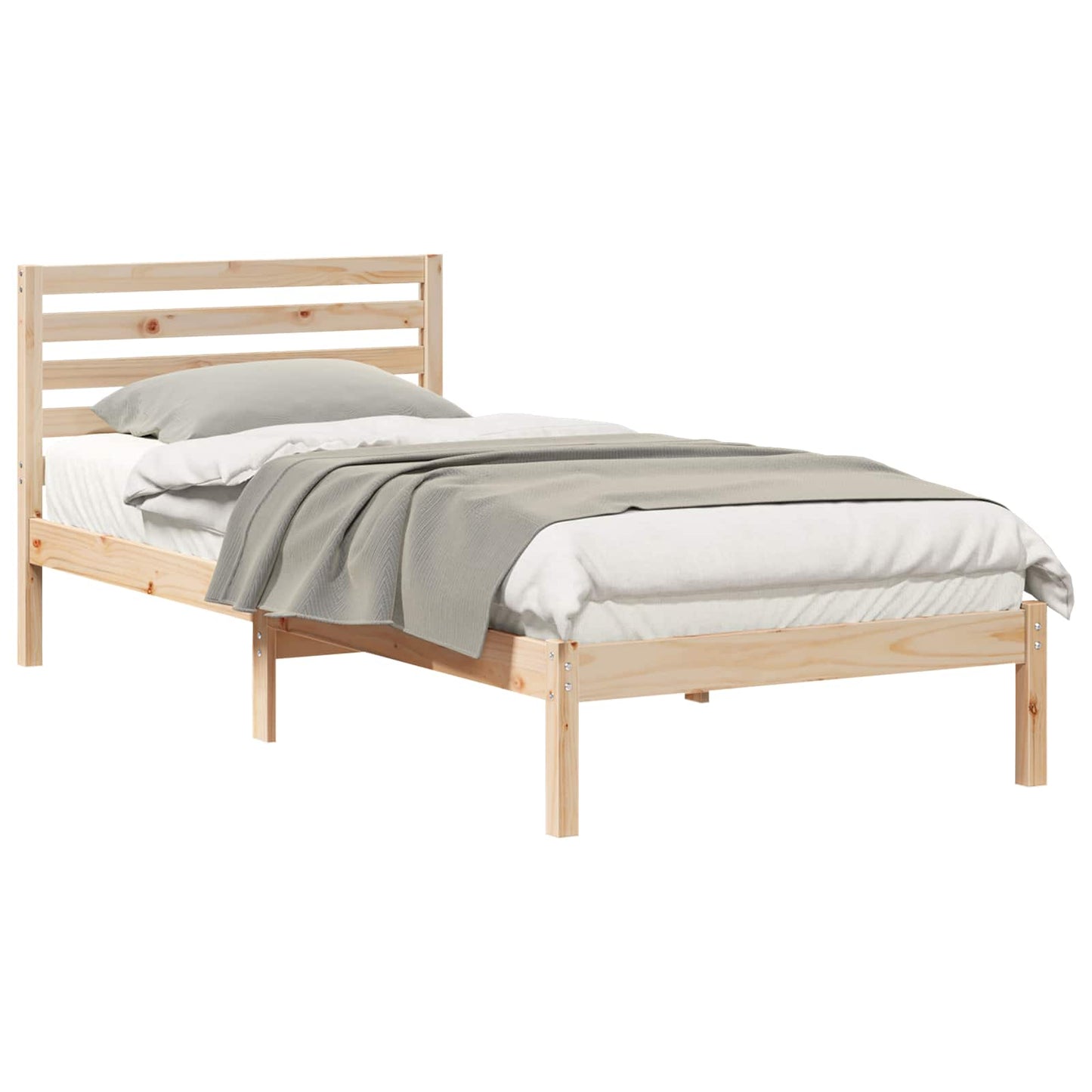 Bed Frame with Headboard Brown 80 x 220 cm Solid Pine Wood