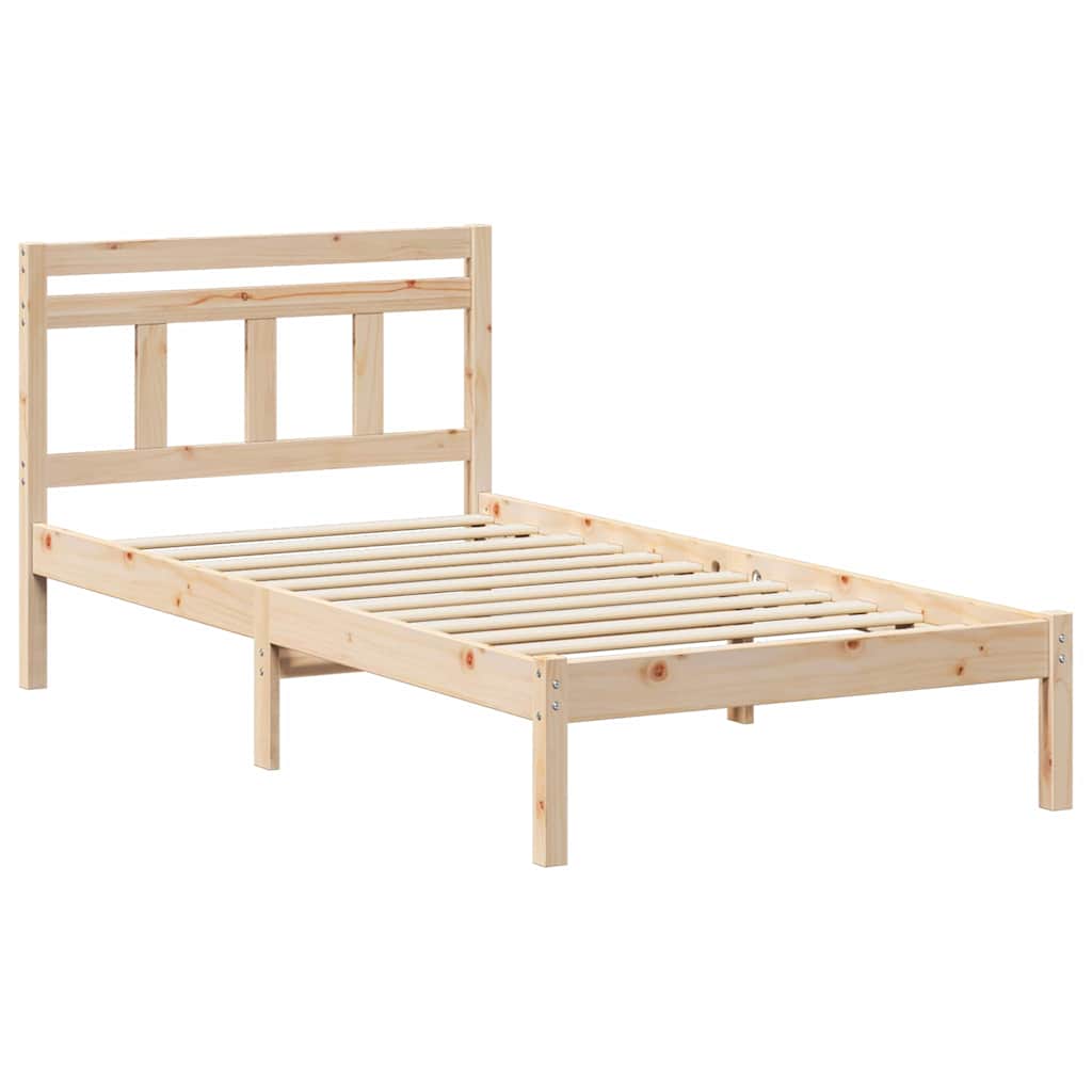 Bed Frame Brown 90 x 200 cm Solid Pine Wood