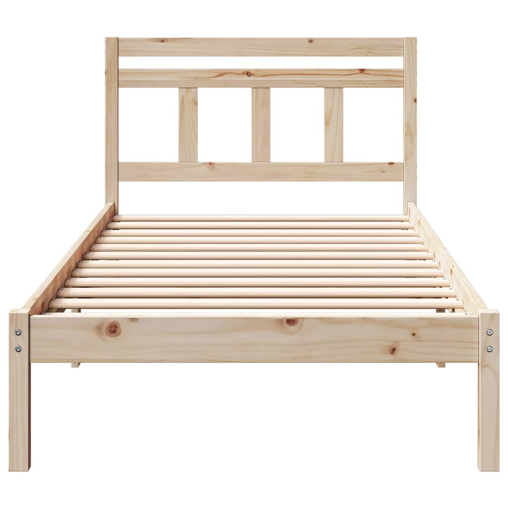 Bed Frame Brown 90 x 200 cm Solid Pine Wood