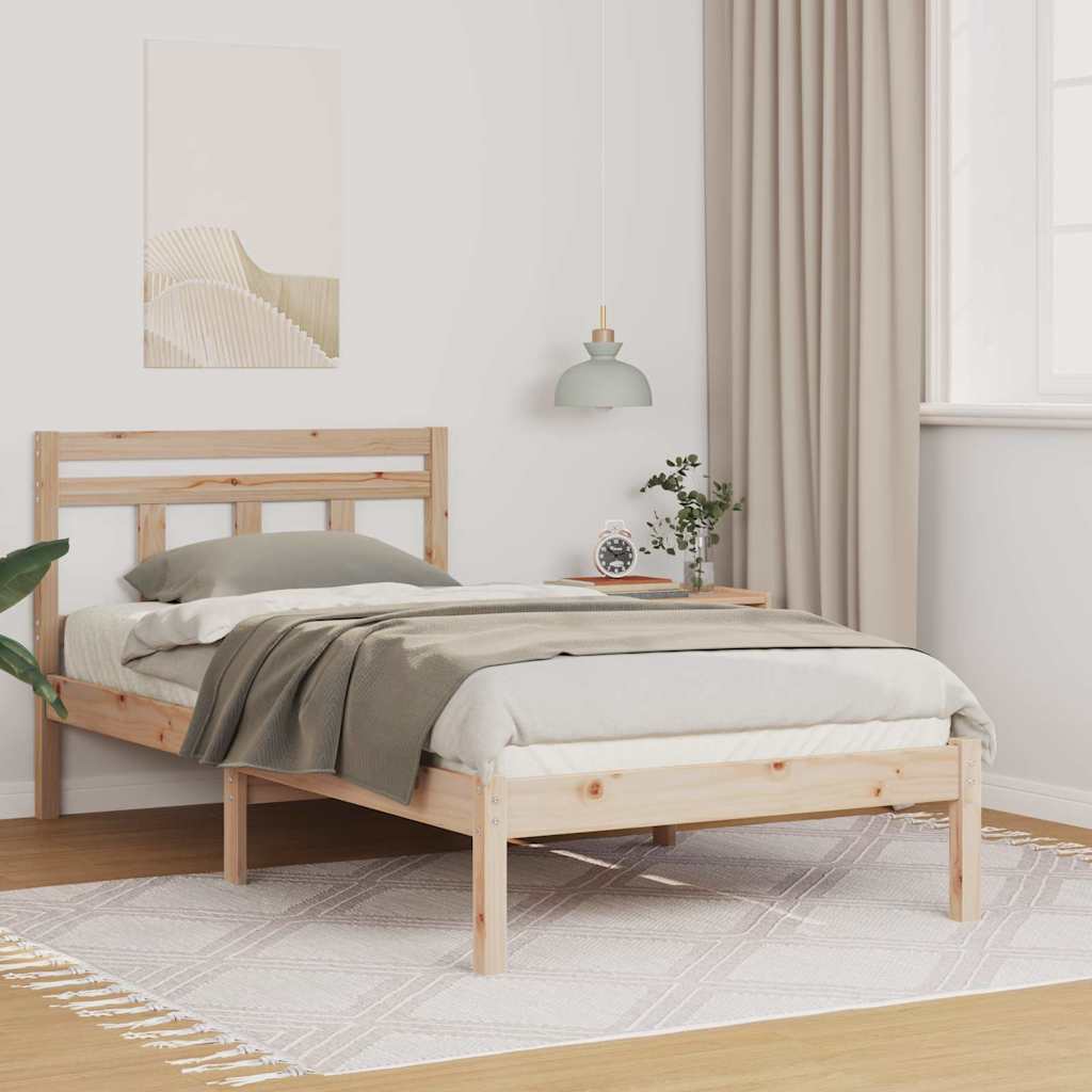 Bed Frame Brown 100 x 200 cm Solid Pine Wood