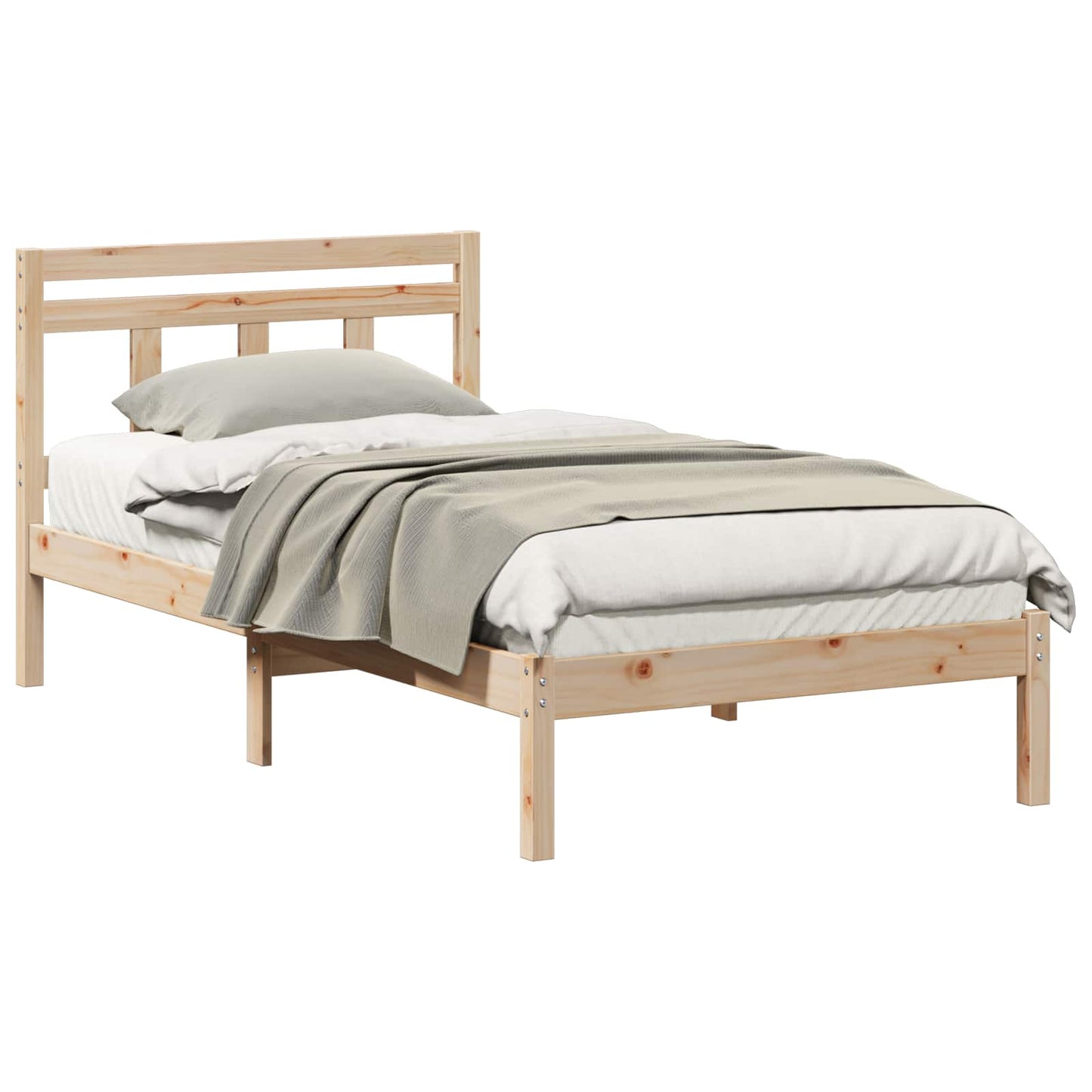 Bed Frame Brown 100 x 200 cm Solid Pine Wood