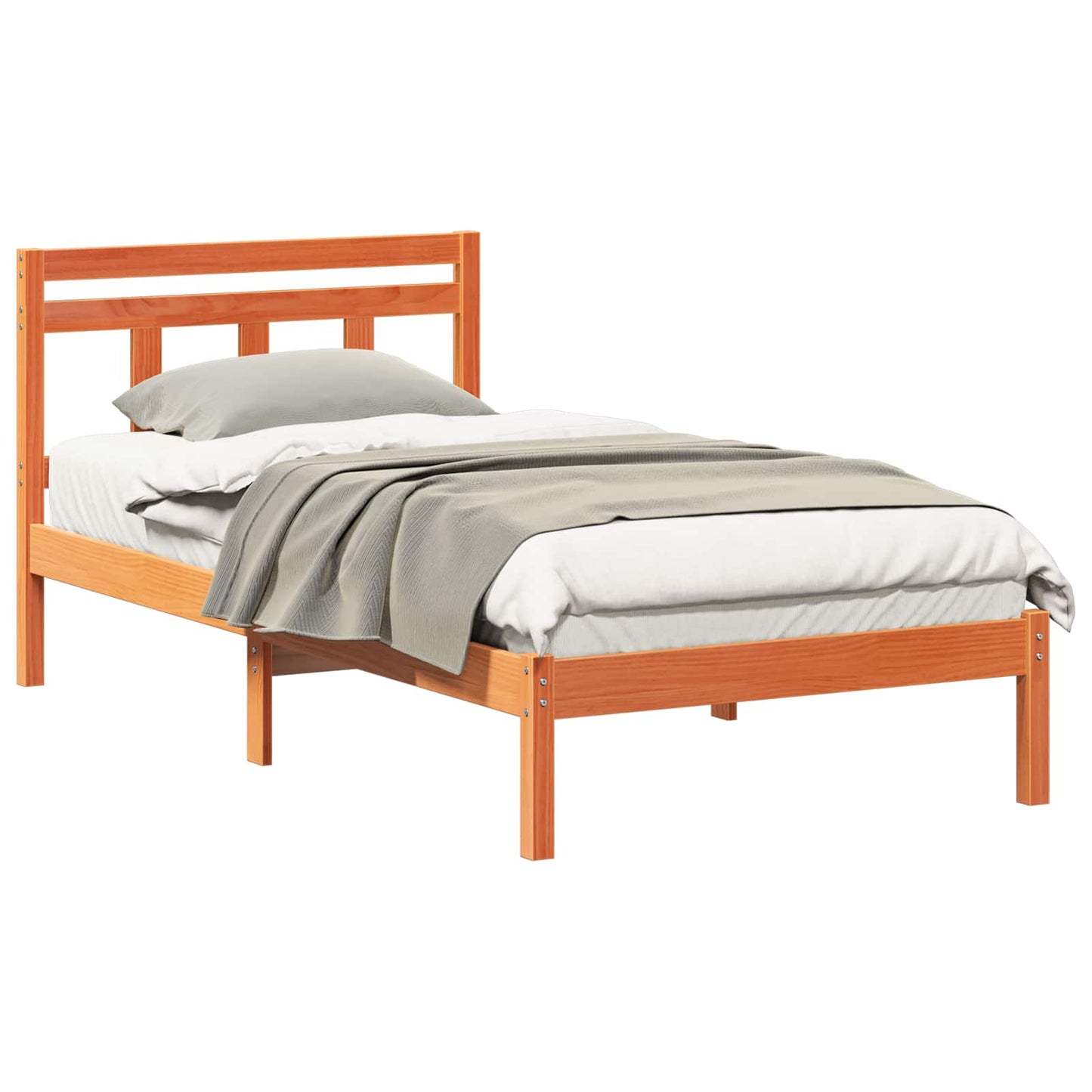Bed Frame Brown 100 x 200 cm Solid Pine Wood