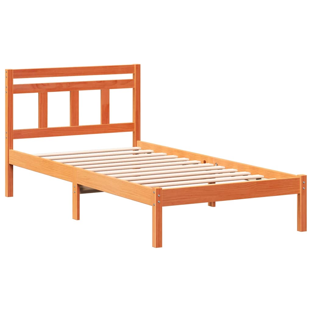 Bed Frame Brown 100 x 200 cm Solid Pine Wood