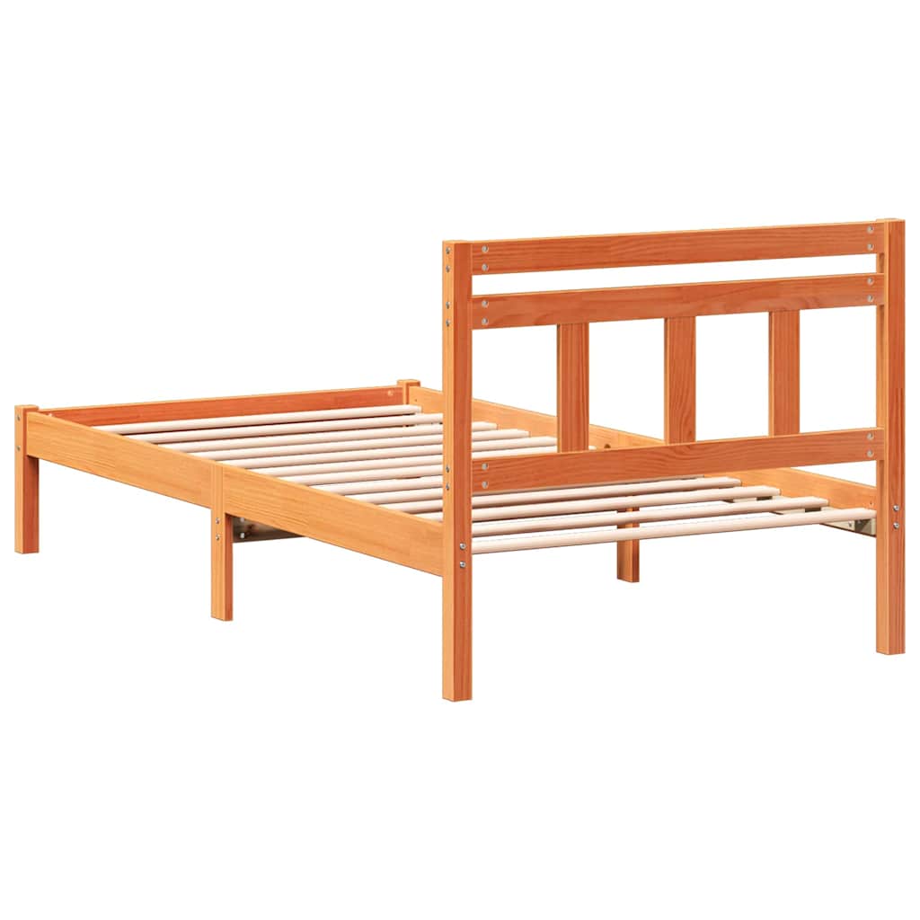 Bed Frame Brown 100 x 200 cm Solid Pine Wood