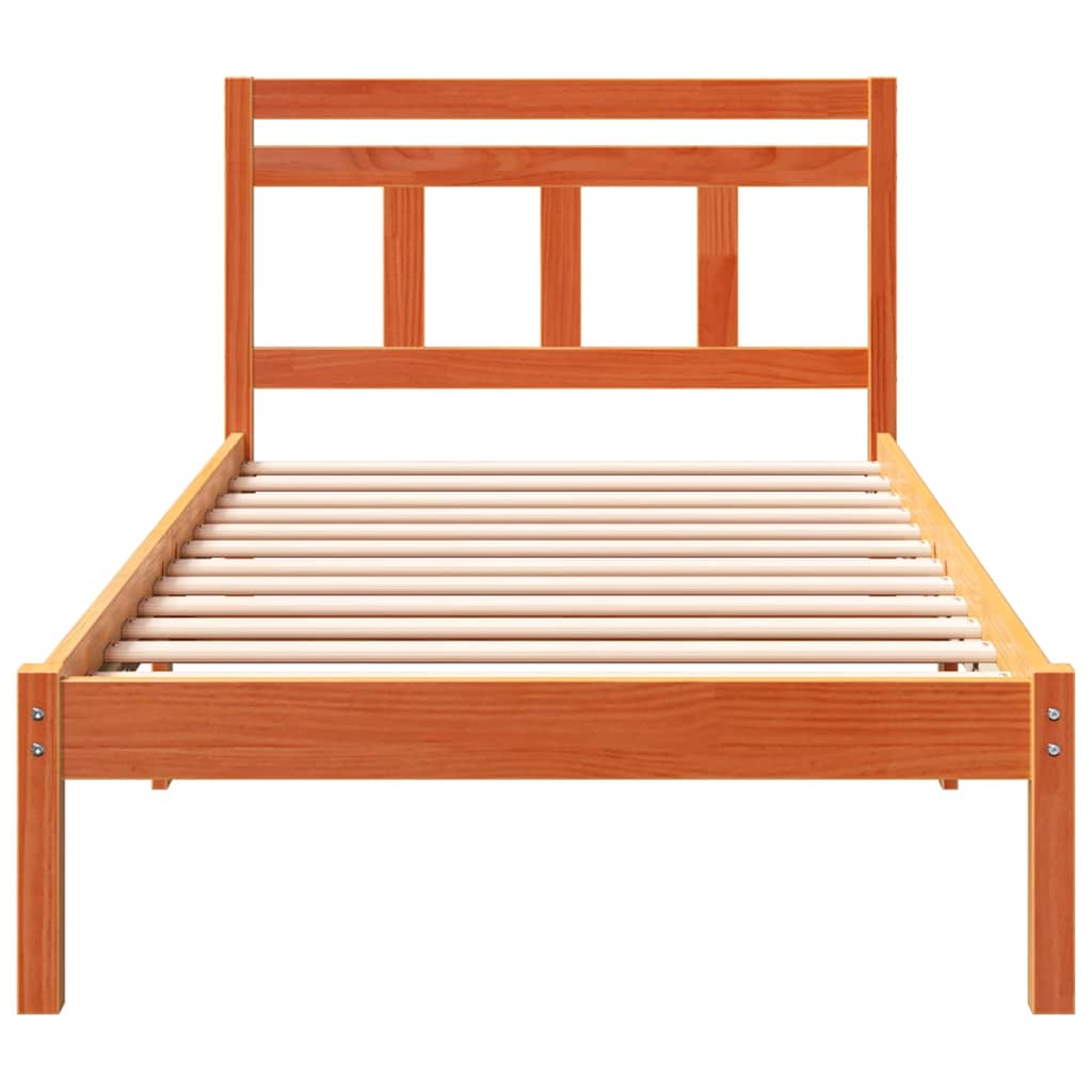 Bed Frame Brown 100 x 200 cm Solid Pine Wood