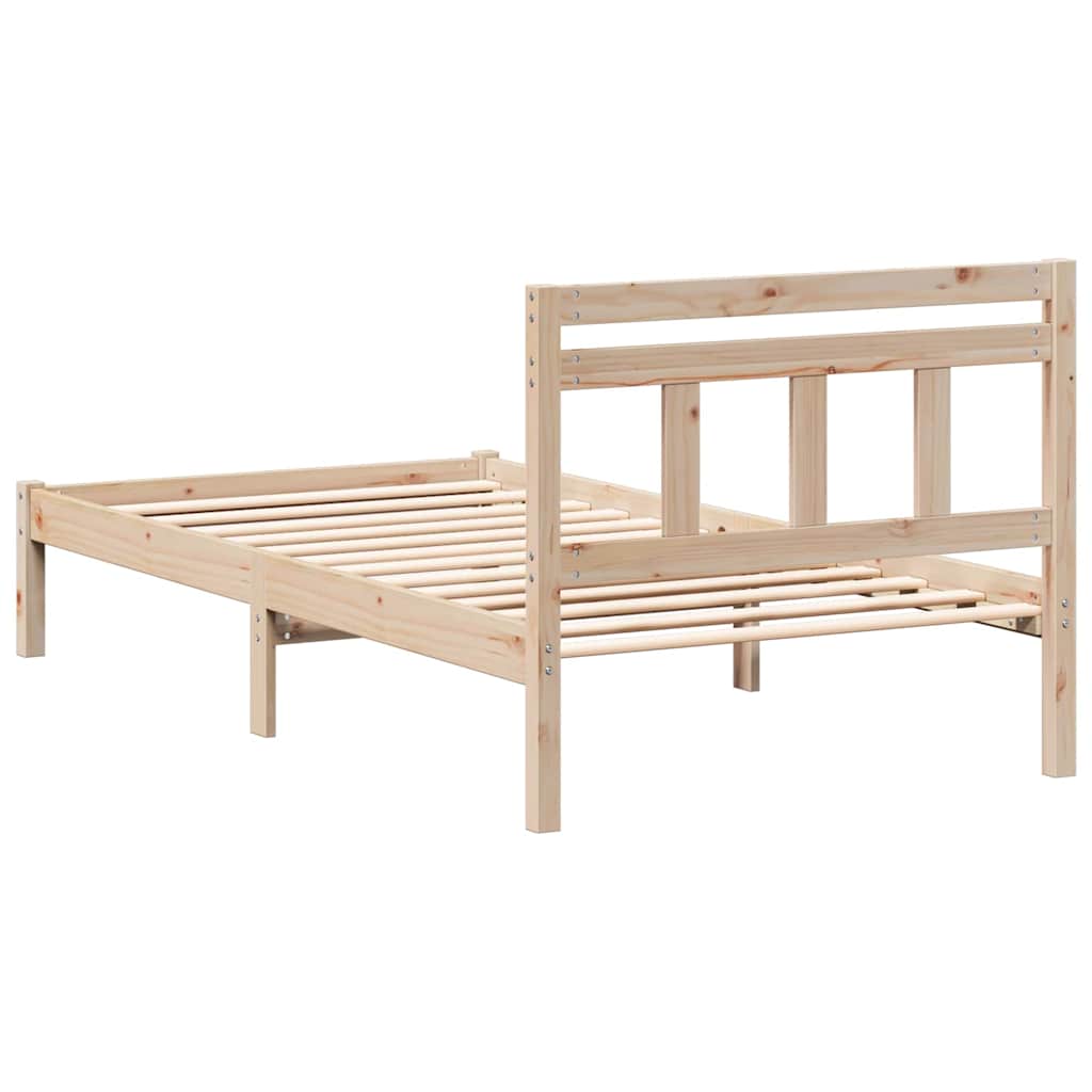 Bed Frame Brown 75 x 190 cm Solid Pine Wood