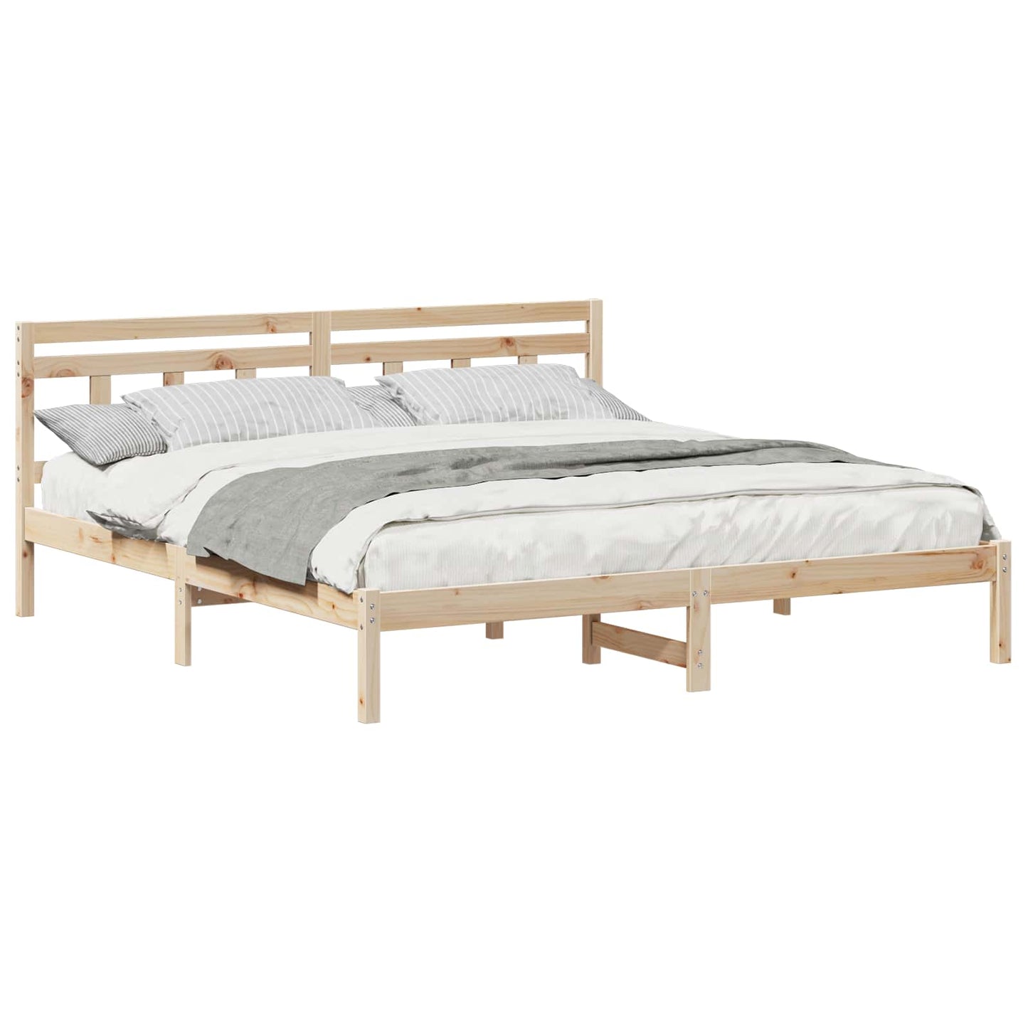 Bed Frame Brown 200 x 200 cm Solid Pine Wood