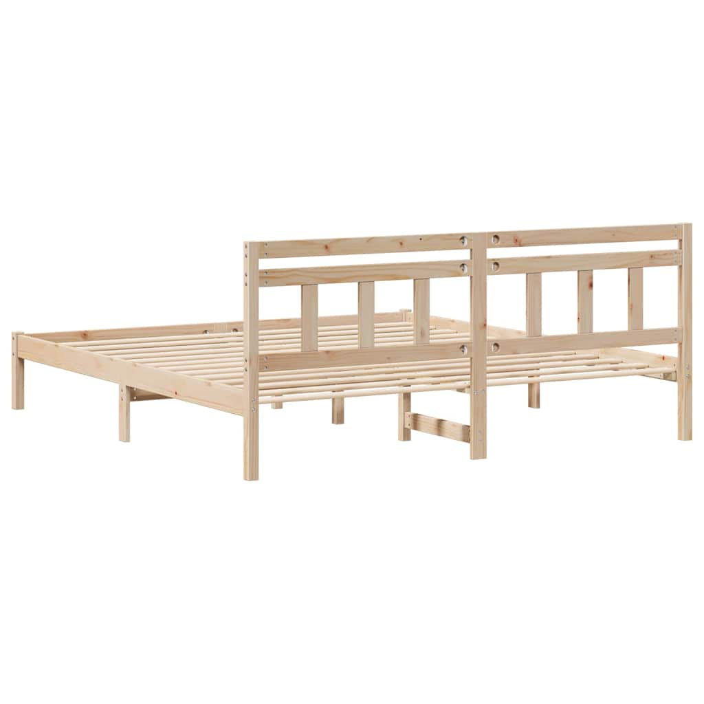Bed Frame Brown 200 x 200 cm Solid Pine Wood