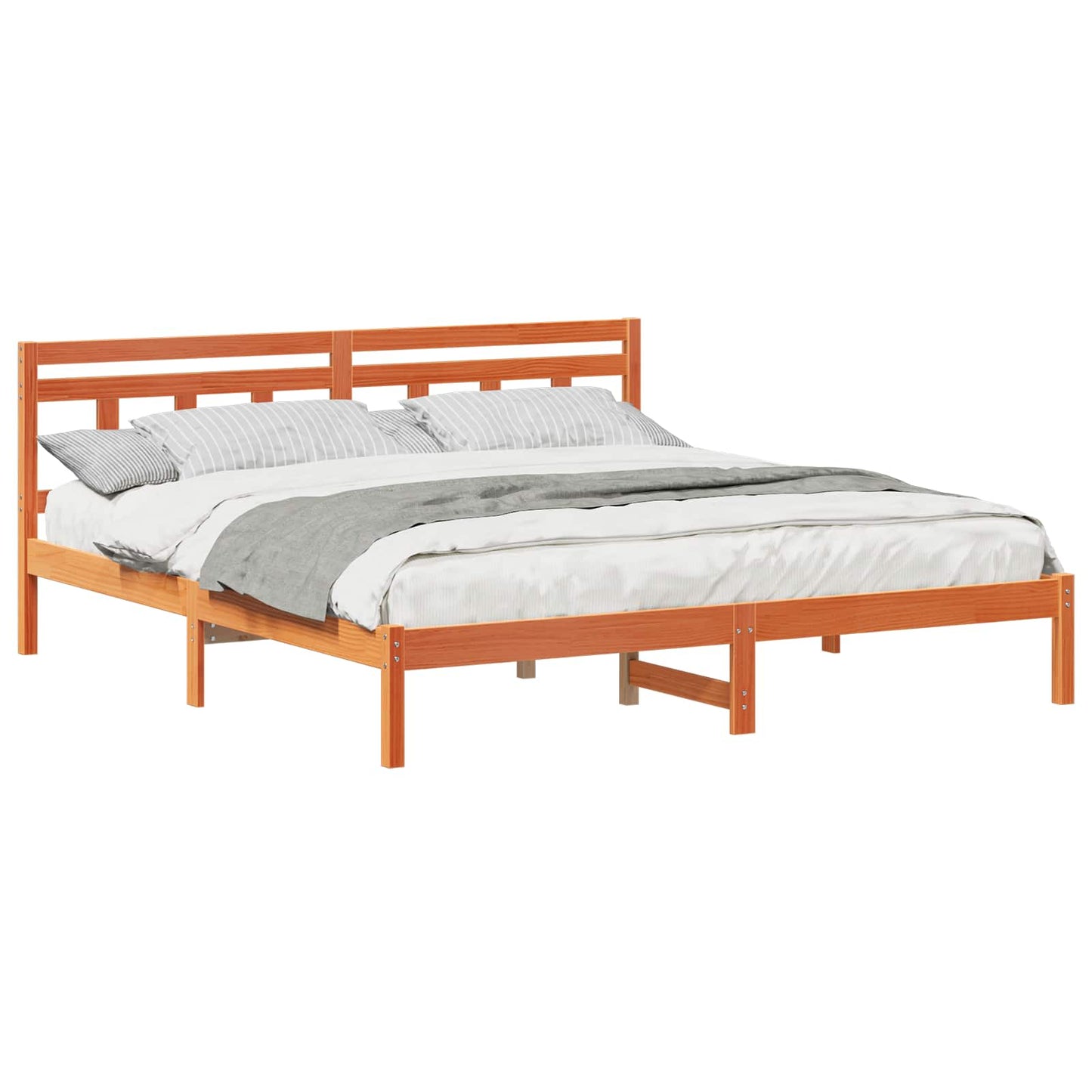 Bed Frame Brown 200 x 200 cm Solid Pine Wood