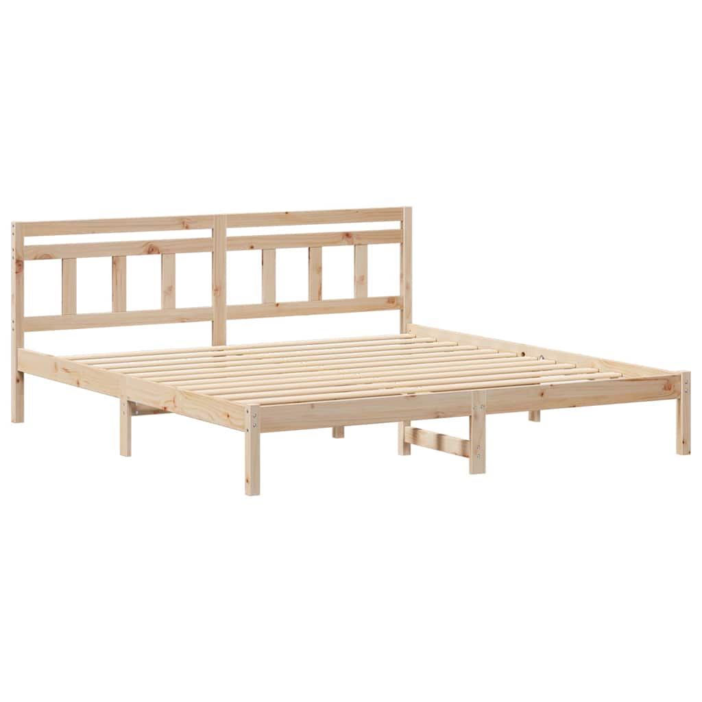 Bed Frame Brown 180 x 200 cm Solid Pine Wood