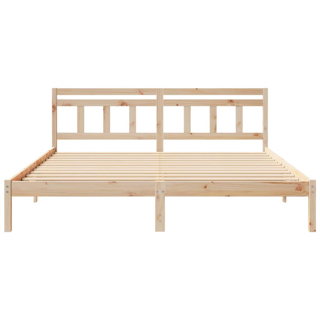 Bed Frame Brown 180 x 200 cm Solid Pine Wood