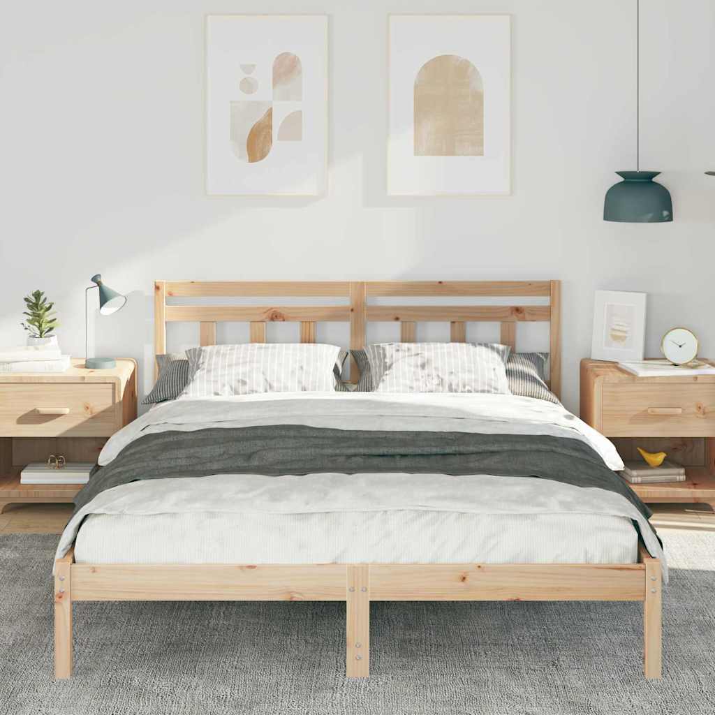 Bed Frame Brown 160 x 200 cm Solid Pine Wood