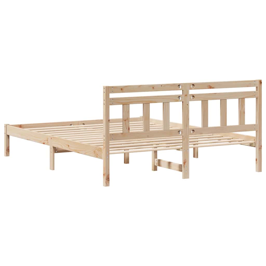 Bed Frame Brown 160 x 200 cm Solid Pine Wood