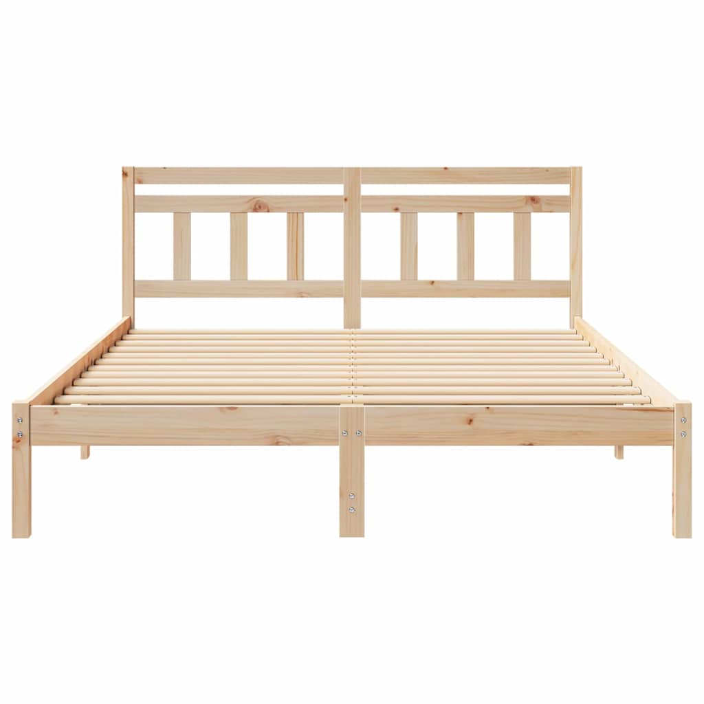 Bed Frame Brown 160 x 200 cm Solid Pine Wood