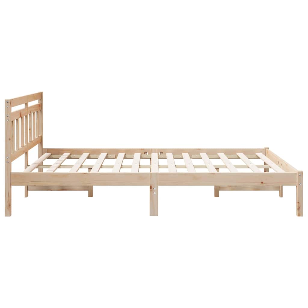Bed Frame Brown 160 x 200 cm Solid Pine Wood