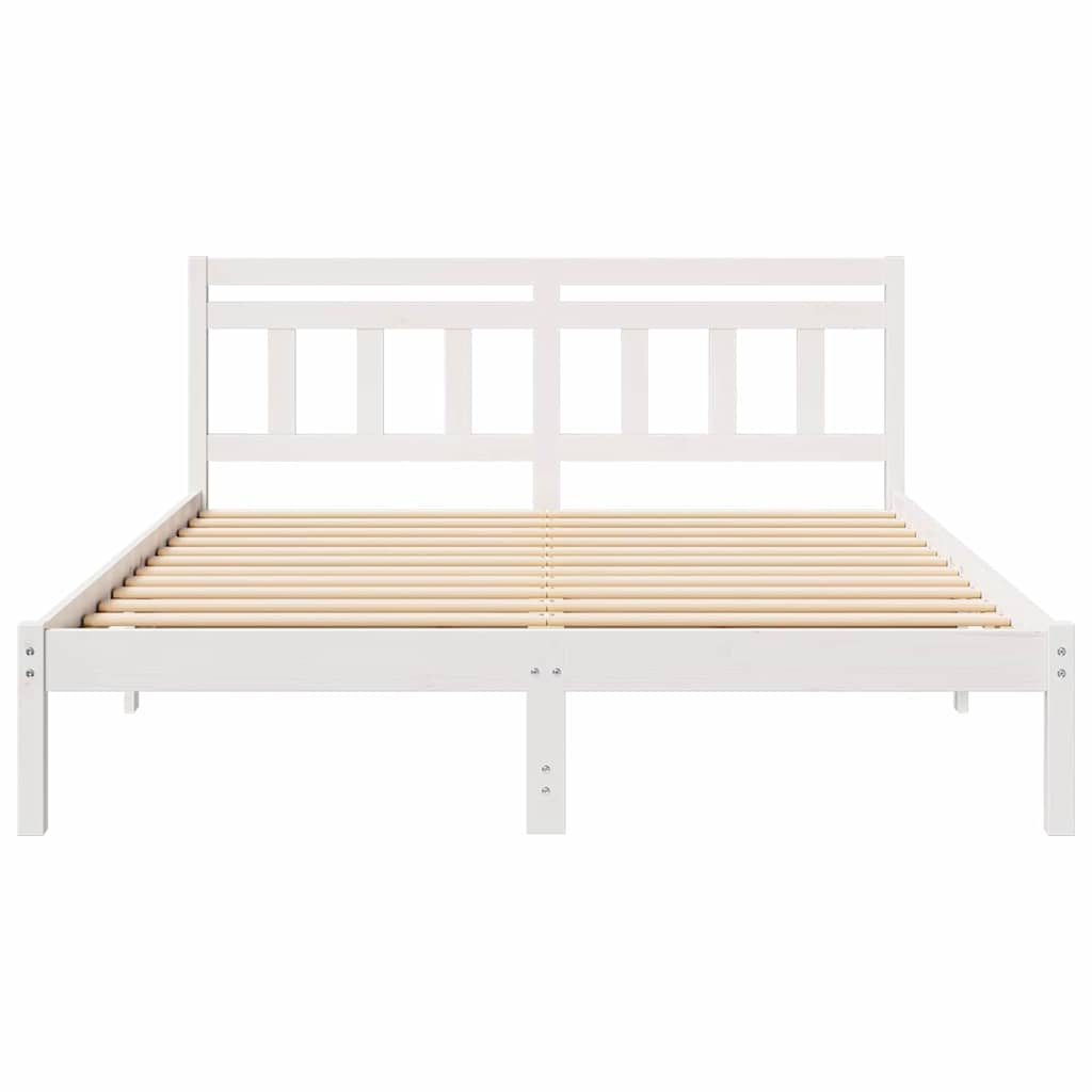 Bed Frame White 160 x 200 cm Solid Pine Wood