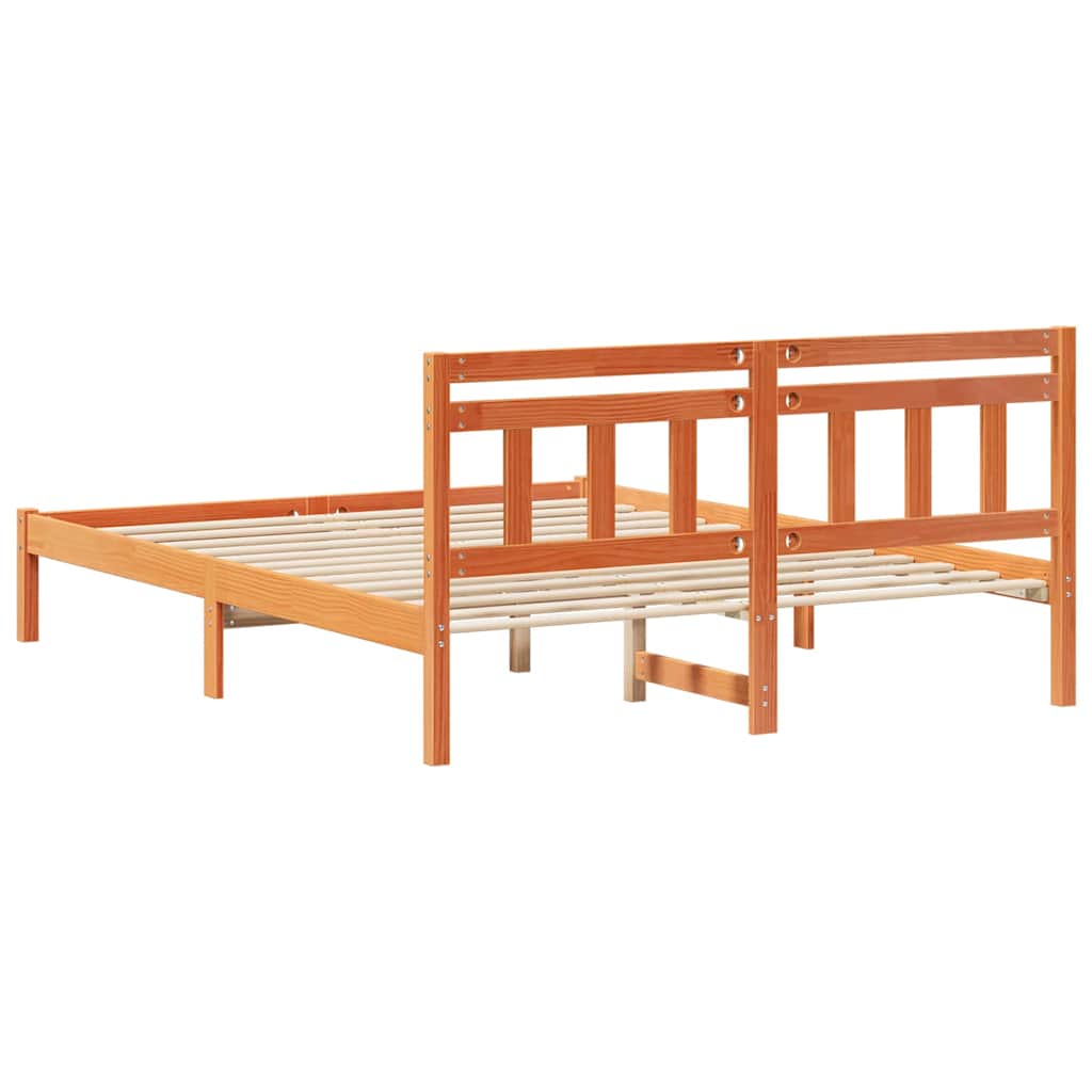 Bed Frame Brown 150 x 200 cm Solid Pine Wood